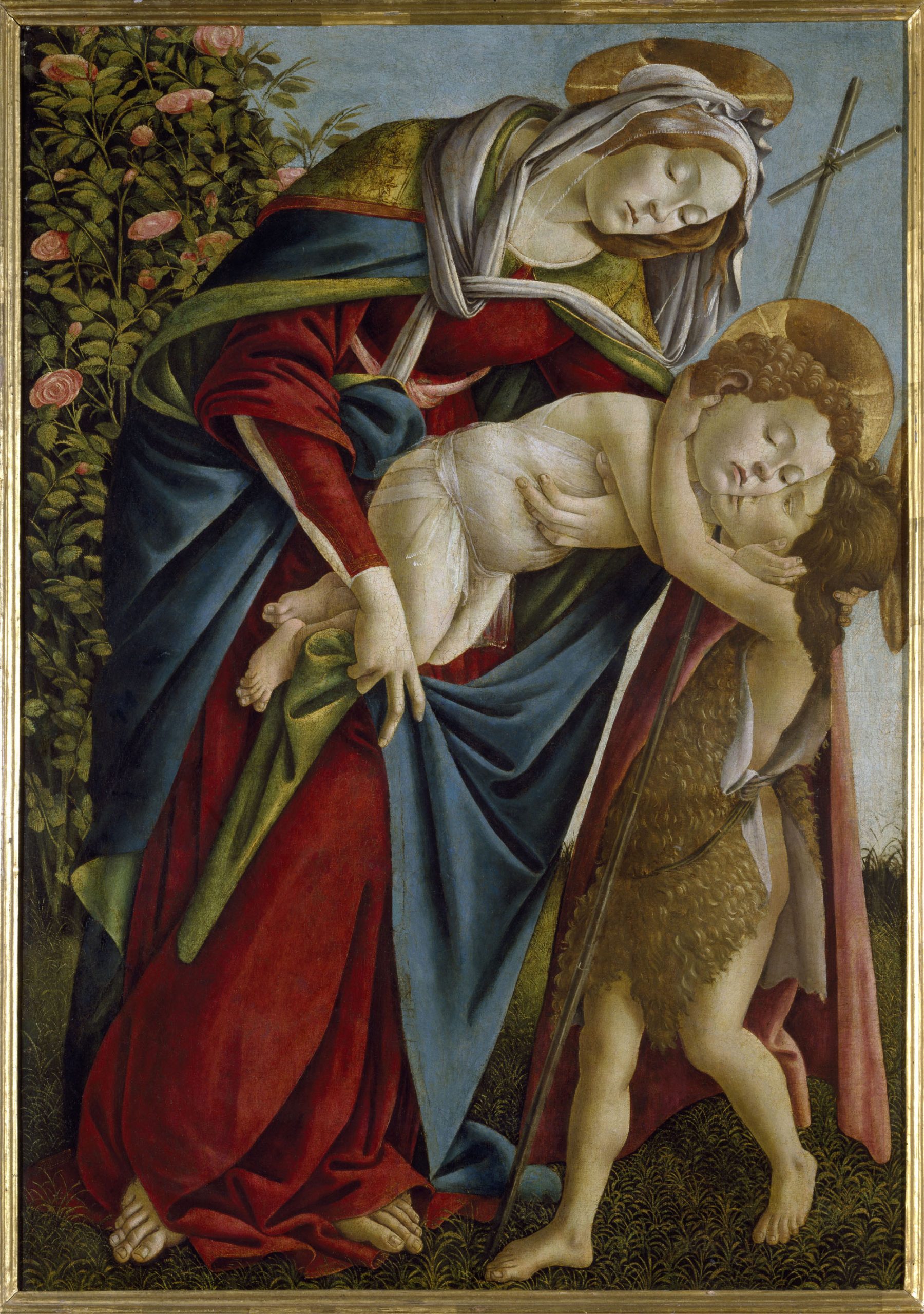 Vierge à l’Enfant avec le jeune saint Jean-Baptiste, Sandro Botticelli, vers 1490-1495, Tempera et huile sur toile, 134 x 92 cm © Photo SCALA, Florence - Courtesy of the Ministero Beni e Att. Culturali e del Turismo, Dist. GrandPalaisRmn / image Scala